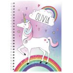 Personalised Rainbow Unicorn Design A5 Notebook - Image 4