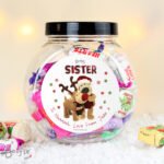 Personalised Boofle Christmas Reindeer Design Sweet Jar