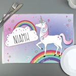Personalised Children's Rainbow Unicorn Design Placemat - Image 3