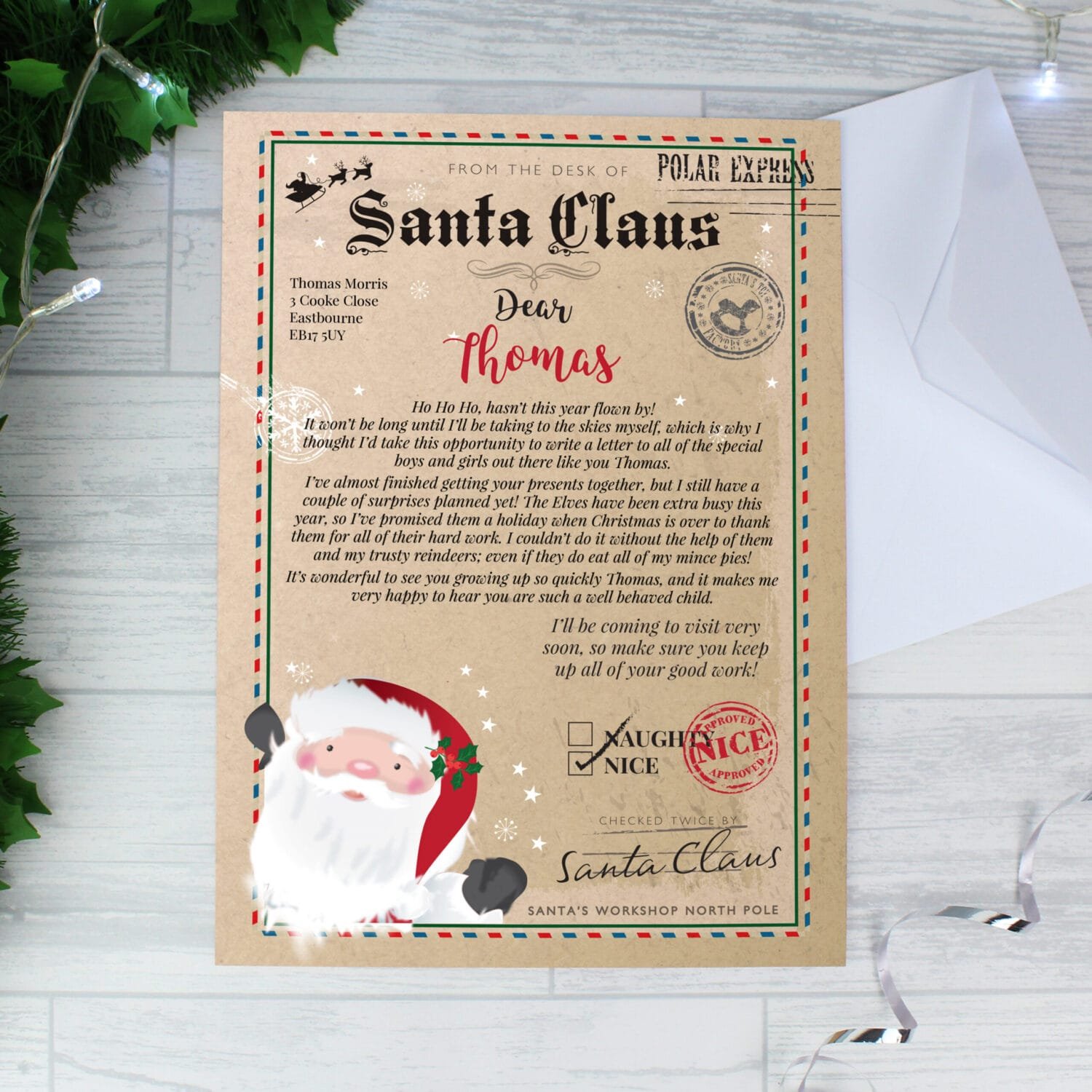 P0512Z58 Personalised Santa Claus Letter Personalised Santa Claus Christmas Letter - Image 1
