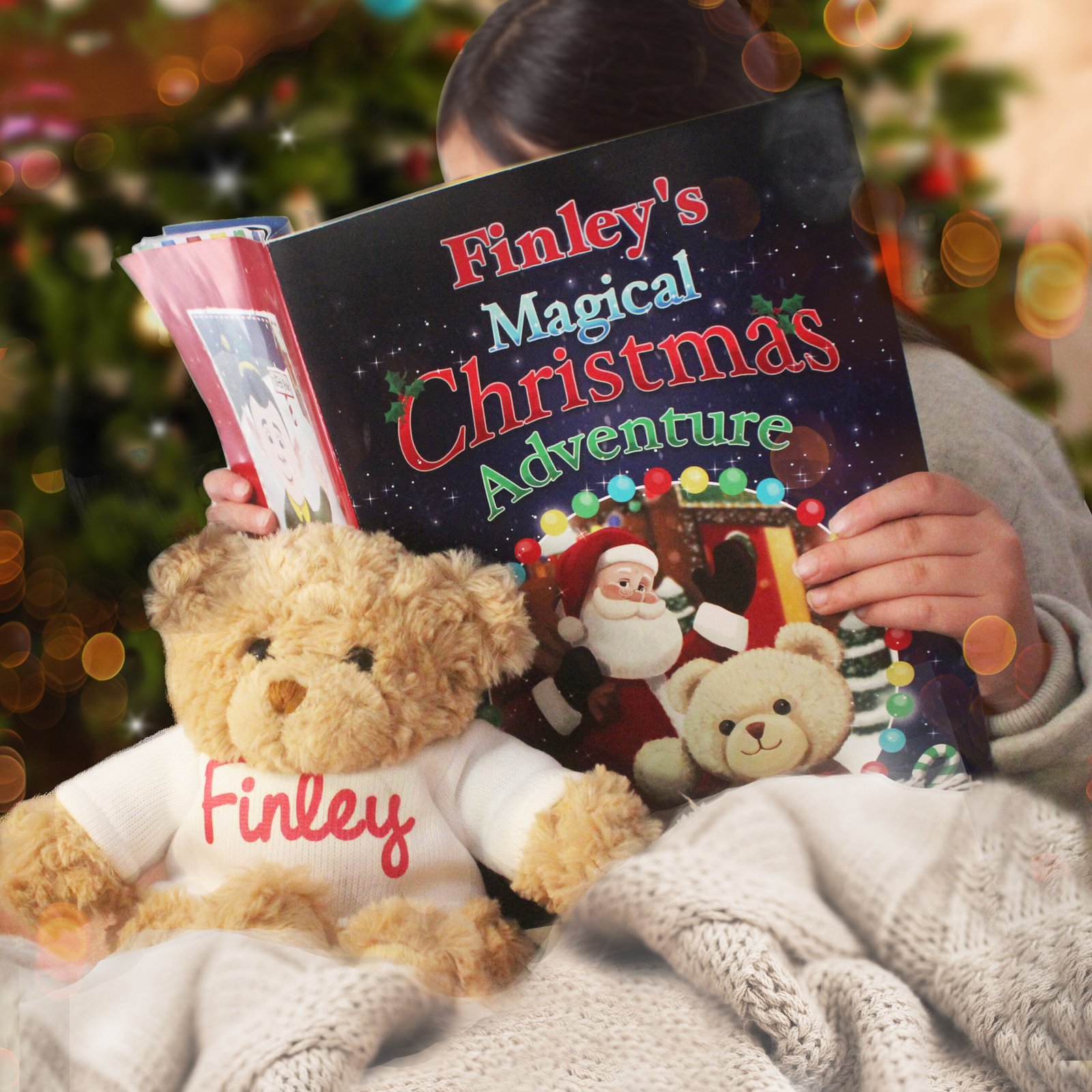 P0512Z61 Personalised Magical Christmas Adventure Story Book & Personalised Teddy Bear Personalised Magical Christmas Adventure Story Book & Personalised Teddy Bear - Image 1