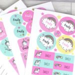 Personalised Children's Baby Unicorn Design Sticker Set