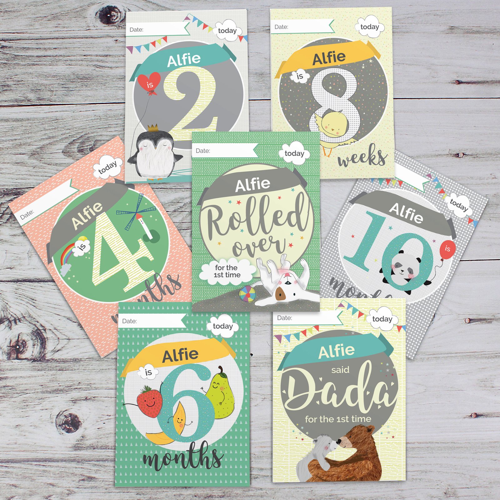 P0512Z93 Personalised Baby Cards For Milestone Moments (24 Pack) Personalised Baby Cards: For Milestone Moments (24 Pack) - Image 1