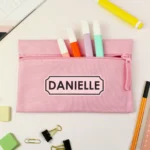 Personalised Bold Name Pink Pencil Case - Image 2