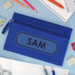 Personalised Bold Name Blue Pencil Case