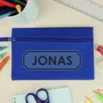 Personalised Bold Name Blue Pencil Case