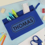 Personalised Bold Name Blue Pencil Case - Image 3