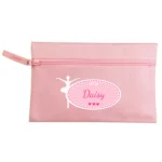 Personalised Children's Ballerina Motif Pink Microfibre Pencil Case - Image 3