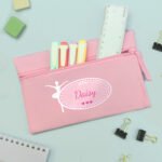 Personalised Children's Ballerina Motif Pink Pencil Case - Image 4