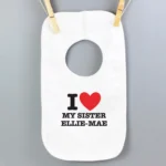 Personalised Big Heart Motif 0-3 Months Baby Bib - Image 4