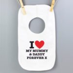 Personalised Big Heart Motif 0-3 Months Baby Bib - Image 5