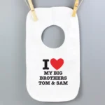 Personalised Big Heart Motif 0-3 Months Baby Bib - Image 5