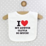Personalised Big Heart Motif 0-3 Months Baby Bib - Image 6