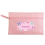 Personalised Children's Butterflies & Flowers Design Pink Pencil Case - Image 4