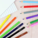 Personalised Children's Dinosaur Design Blue Pencil Case with Pencils & Crayons - Image 3
