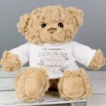 Personalised Any Message Garden Bloom Design Plush Teddy Bear