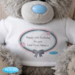 Personalised Any Message Me to You Pastel Bow Design Plush Teddy Bear - Image 2