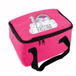 Personalised Rainbow Unicorn Design Pink Lunch Bag - Image 3