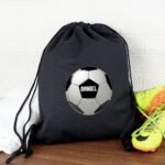 Personalised Children's Football Motif Black Kit Bag - Image 2