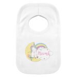 Personalised Baby Unicorn Design 0-3 Months Baby Bib - Image 2