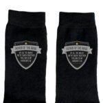 Personalised Classic Shield Design Men's Black Socks - Image 2