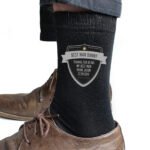 Personalised Classic Shield Design Men's Black Socks - Image 5