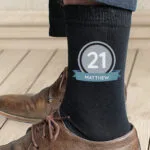 Personalised Birthday Men's Black Socks