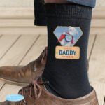 Personalised Me to You Super Hero Design Men's Black Socks - Image 4