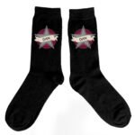 Personalised Star & Banner Design Men's Black Socks - Image 2