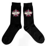 Personalised Star & Banner Design Men's Black Socks - Image 2