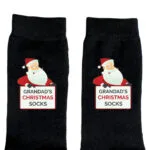 Personalised Santa Claus Motif Men's Black Christmas Socks - Image 2