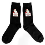 Personalised Santa Claus Motif Men's Black Christmas Socks - Image 3