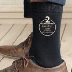 Personalised '2 Years Down Forever To Go' Anniversary Men's Black Socks