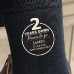 Personalised '2 Years Down Forever To Go' Anniversary Men's Black Socks - Image 2