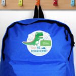 Personalised Children's Dinosaur 'Be Roarsome!' Blue Backpack - Image 2