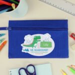 Personalised Children's Dinosaur 'Be Roarsome!' Blue Pencil Case - Image 3