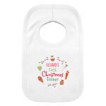 Personalised 'First Christmas Dinner' 0-3 Months Baby Bib - Image 3
