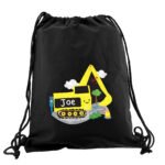 Personalised Children's Digger Design Black Kit Bag - Image 5