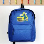 Personalised Children's Digger Design Blue Backpack - Image 3