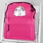 Personalised Children's Rainbow Unicorn Design Pink Backpack - Image 4