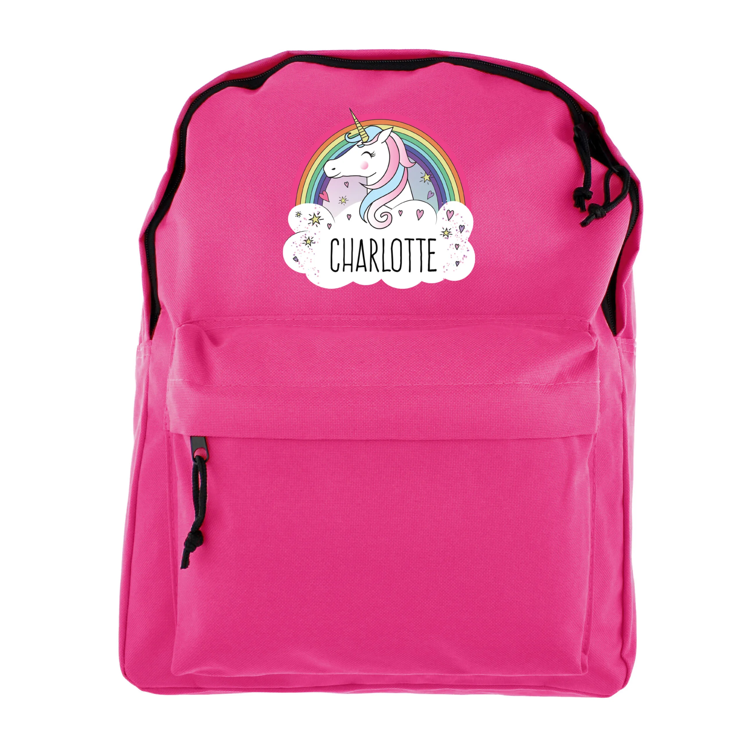 Personalised Children's Rainbow Unicorn Design Pink Backpack - Image 6