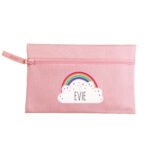 Personalised Children's Rainbow & Hearts Design Pink Pencil Case - Image 4