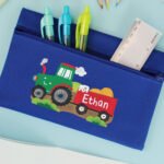Personalised Children's Tractor Design Blue Pencil Case - Image 4