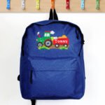 Personalised Children's Tractor Design Blue Backpack