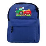 Personalised Children's Tractor Design Blue Backpack - Image 5