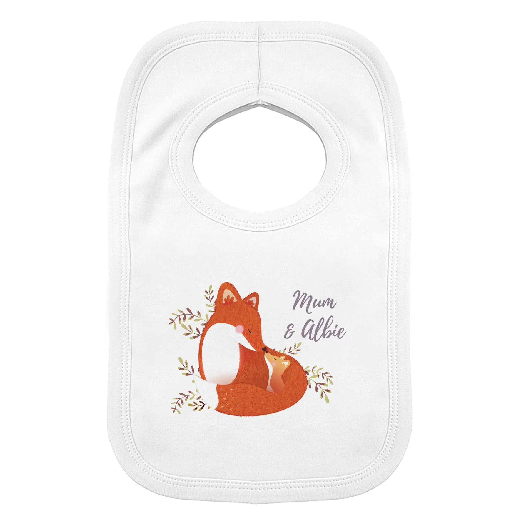 Personalised Mummy & Me Fox 0-3 Months Baby Bib - Image 3