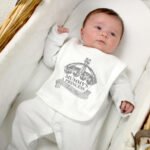Personalised Royal Crown Design 0-3 Months Baby Bib - Image 2