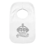 Personalised Royal Crown Design 0-3 Months Baby Bib - Image 3