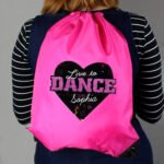 Personalised Children's 'Live to Dance' Pink Kit Bag