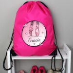Personalised Children's Ballet Shoes Design Pink Kit Bag - Image 3